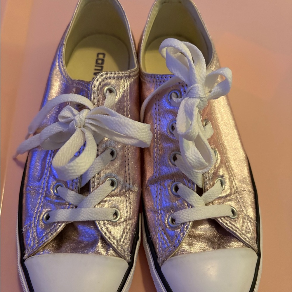 Converse Metallic Sneakers with White Laces